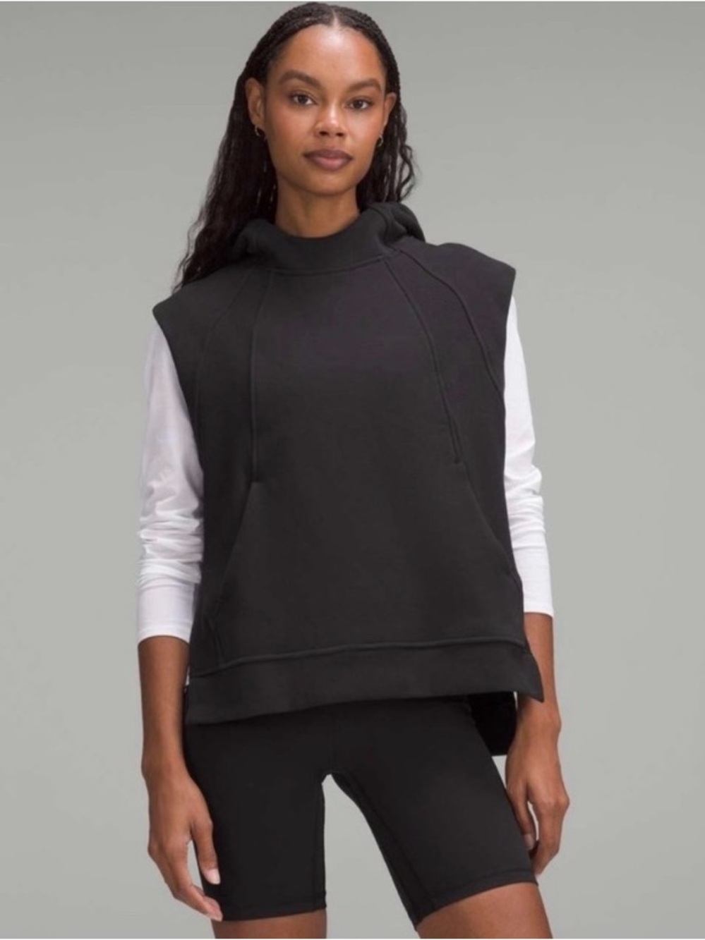 Lululemon Black Scuba Pullover Sleeveless Hoodie Medium/ Large Athleisure Casual